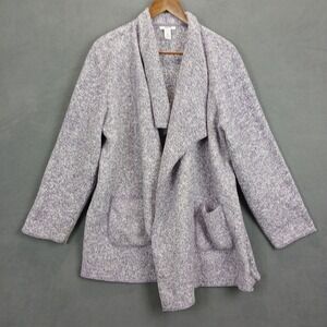 Alfani Intimate Cardigan Sweater Womens XL Purple Knit Open‎ Front Shawl Collar